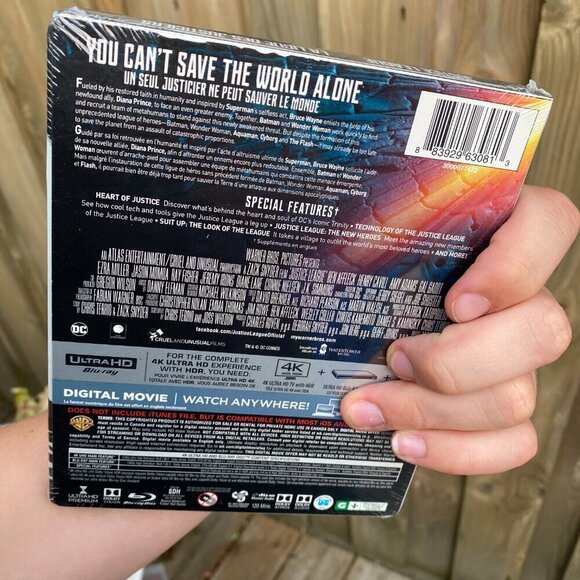 SEALED NEW Justice League Steelbook Movie (4K ULTRA HD, BLU-RAY, DIGITAL COPY) - Picture 2 of 2